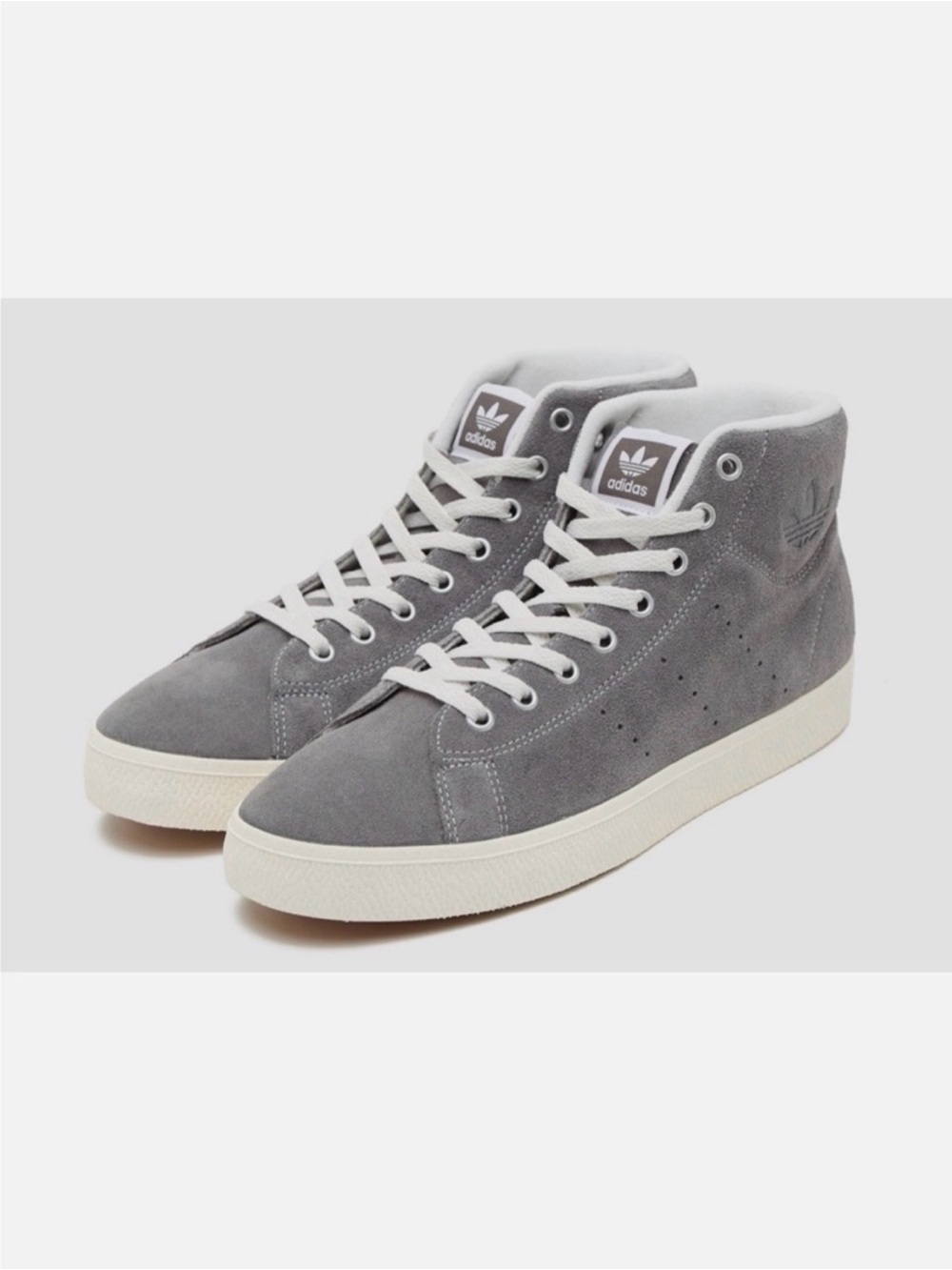 adidas STAN SMITH MID SHOES in Gray Suede